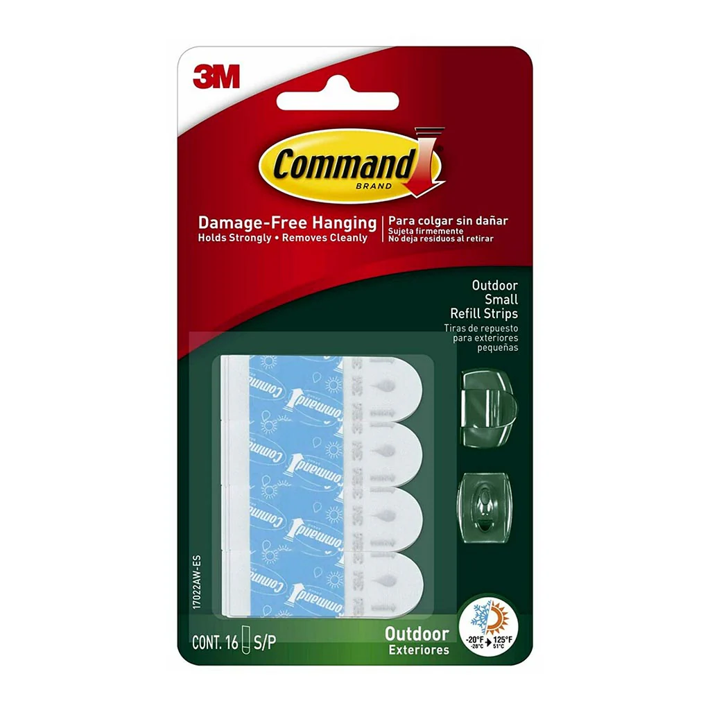 Command Small Outdoor Refill Strips Pack of 16 - Nail Gallerys
