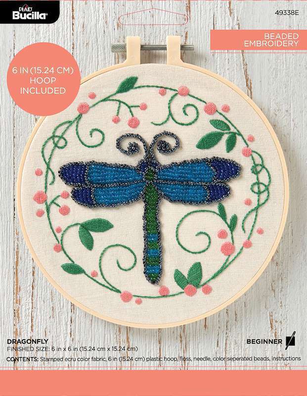 Bucilla Stamped Embroidery - Beaded Dragonfly - Nail Gallerys