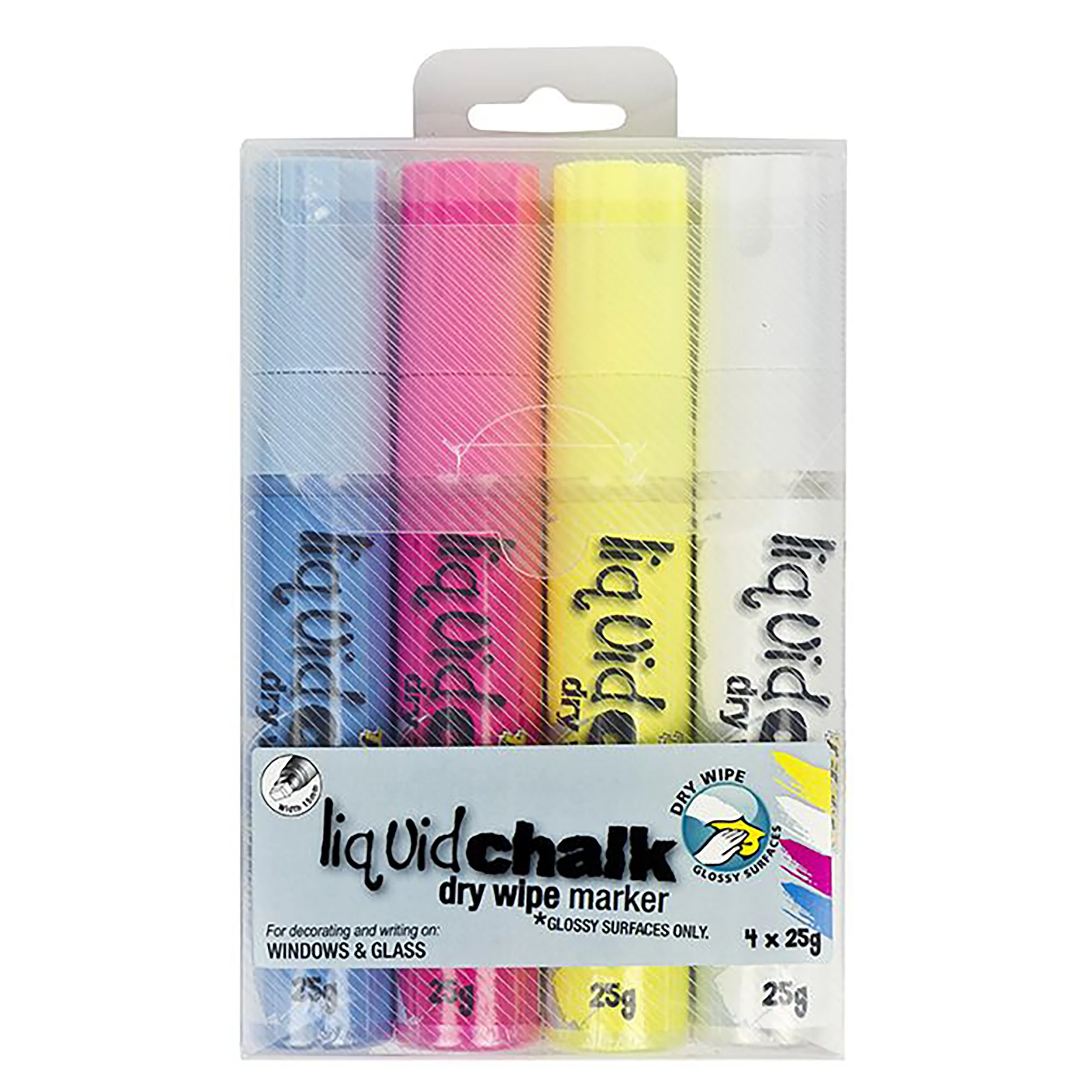 Texta Liquid Chalk Marker Dry Wipe Assorted Wallet Of 4 - Nail Gallerys