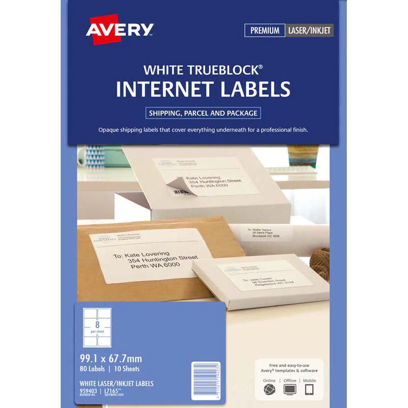 Avery Label L7165 Internet Shipping 8/sheet 99.1x67.7mm 10 Pack - Nail Gallerys