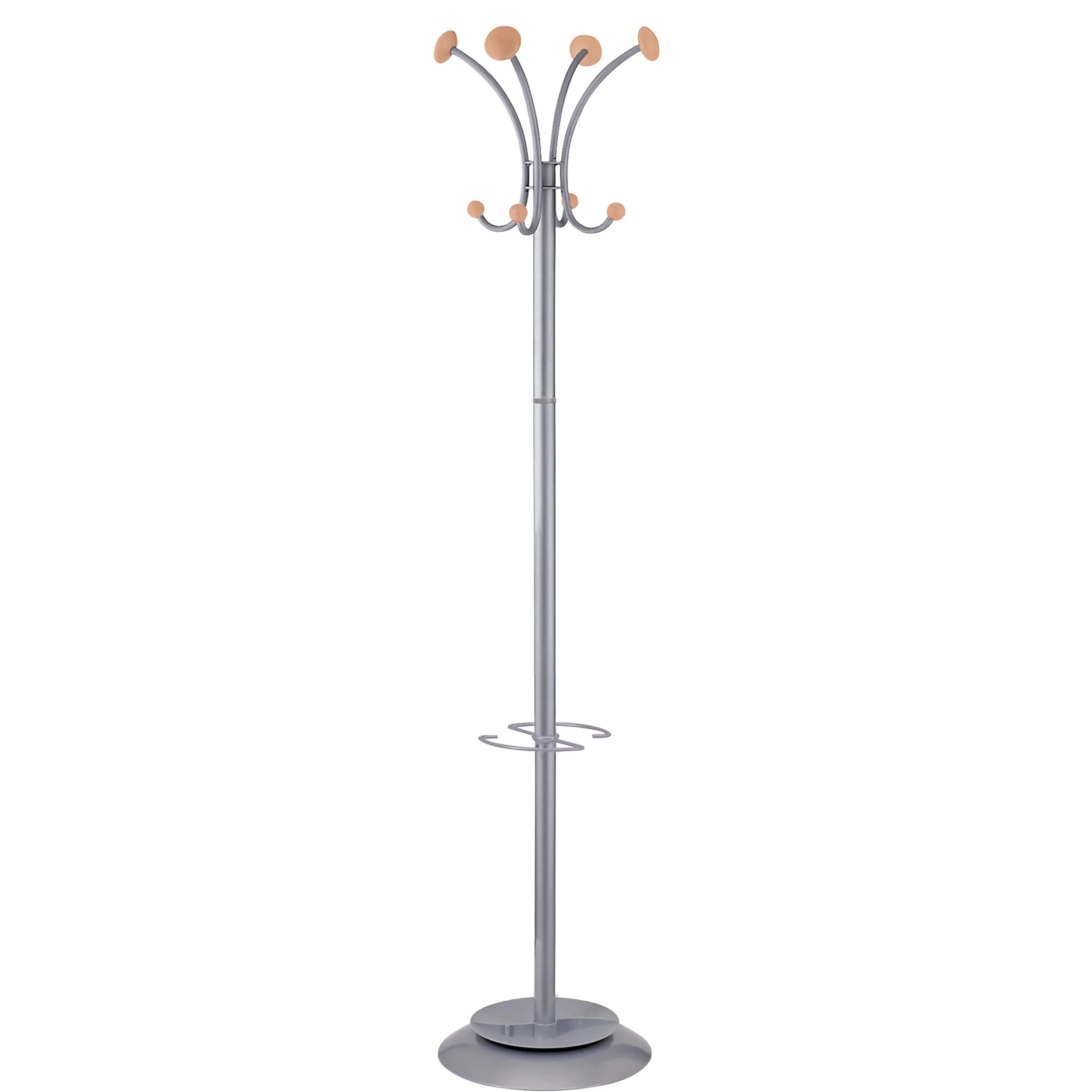 Alba Stily Coat Rack Silver / Wood - Nail Gallerys