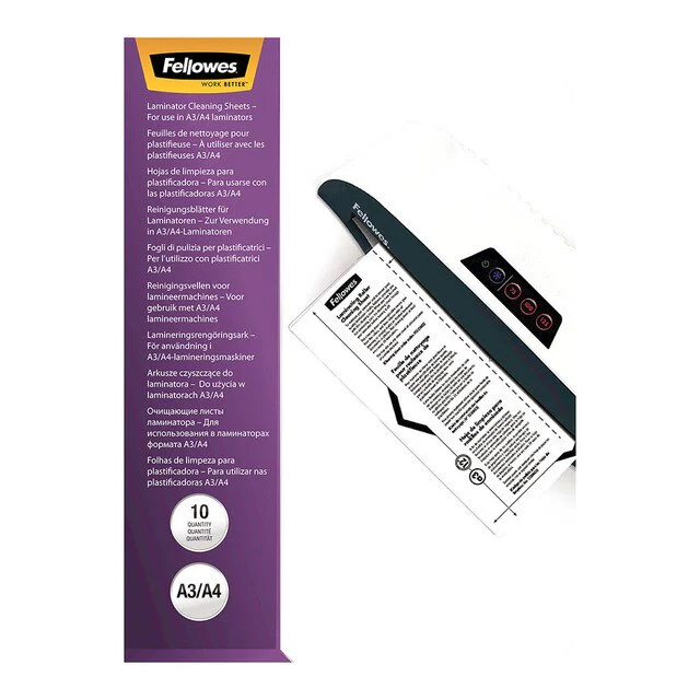 Fellowes Laminator Cleaning And Carrier Sheets A4 Pack Of 10 - Nail Gallerys