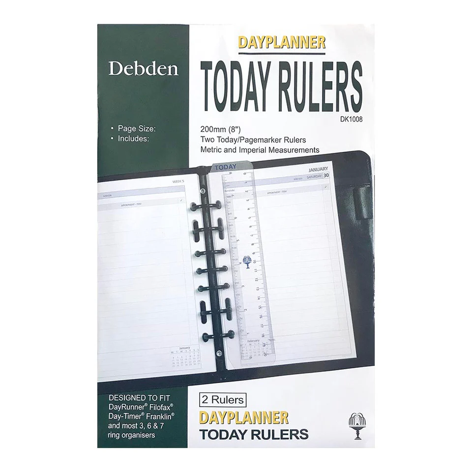 Debden Desk Dayplanner Today Ruler Pack Of 2 - Nail Gallerys