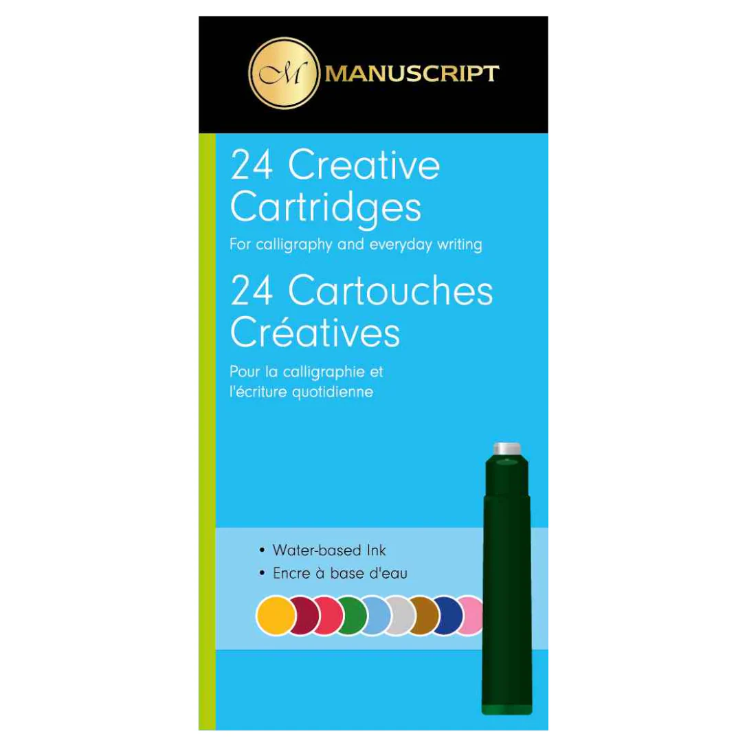 Manuscript Pen Creative Ink Cartridges Assorted Pack Of 24 - Nail Gallerys