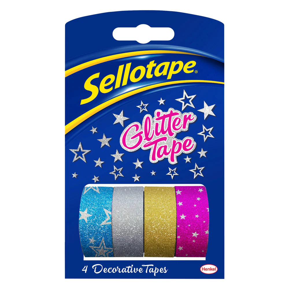 Sellotape On-hand Refills 18mmx3m Glitter Pack Of 4 - Nail Gallerys