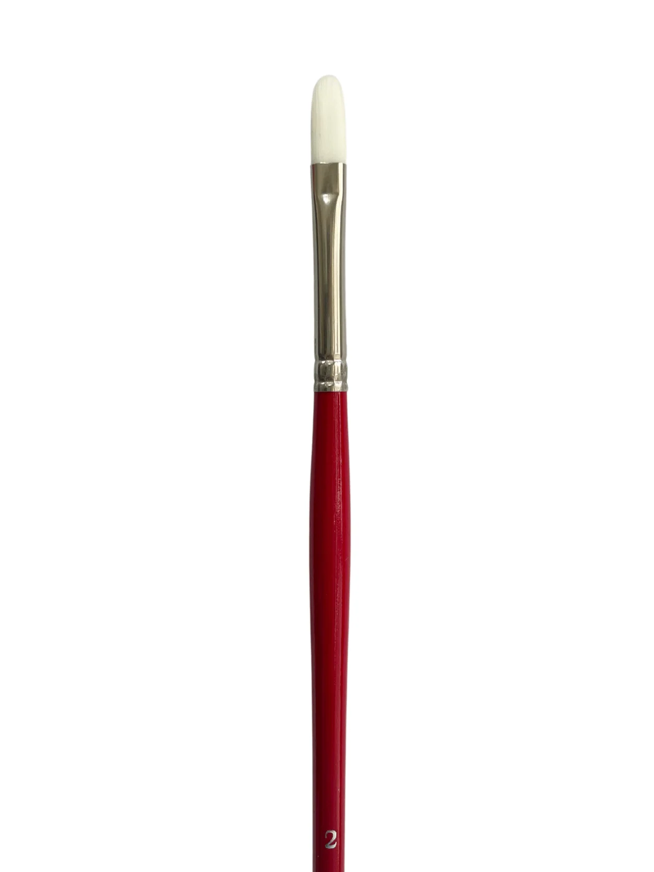 Das S9501 White Taklon Filbert Long Handle Brushes - Nail Gallerys