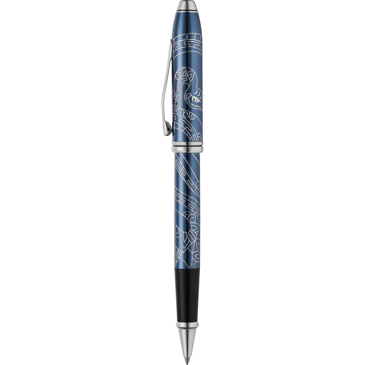 Cross Townsend Zodiac YOT Snake 2025 Blue Lacquer with Chrome Appts Rollerball Pen - Nail Gallerys