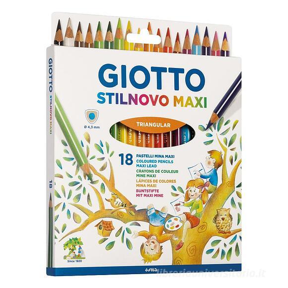 Giotto Stilinovo Maxi Triangular Assorted Colouring Pencils Pack of 18 - Nail Gallerys