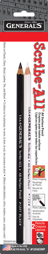 General's Scribe All Black & White Pencils Pack of 2 - Nail Gallerys