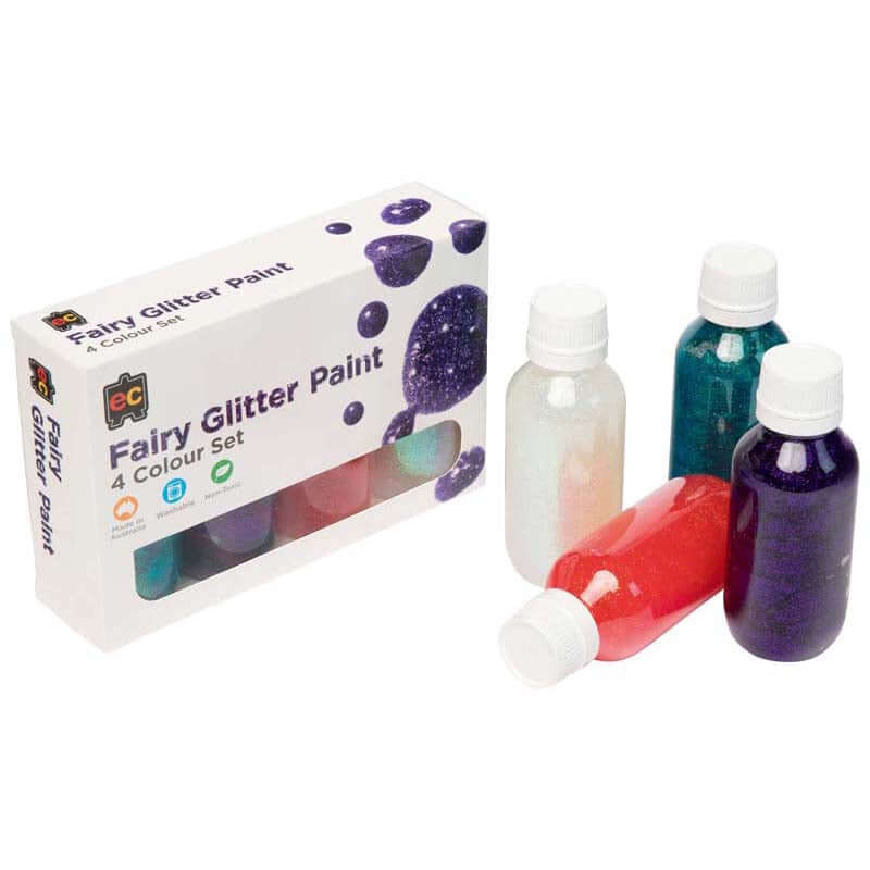EC 100ml Acrylic Fairy Glitter Paints Set of 4 - Nail Gallerys