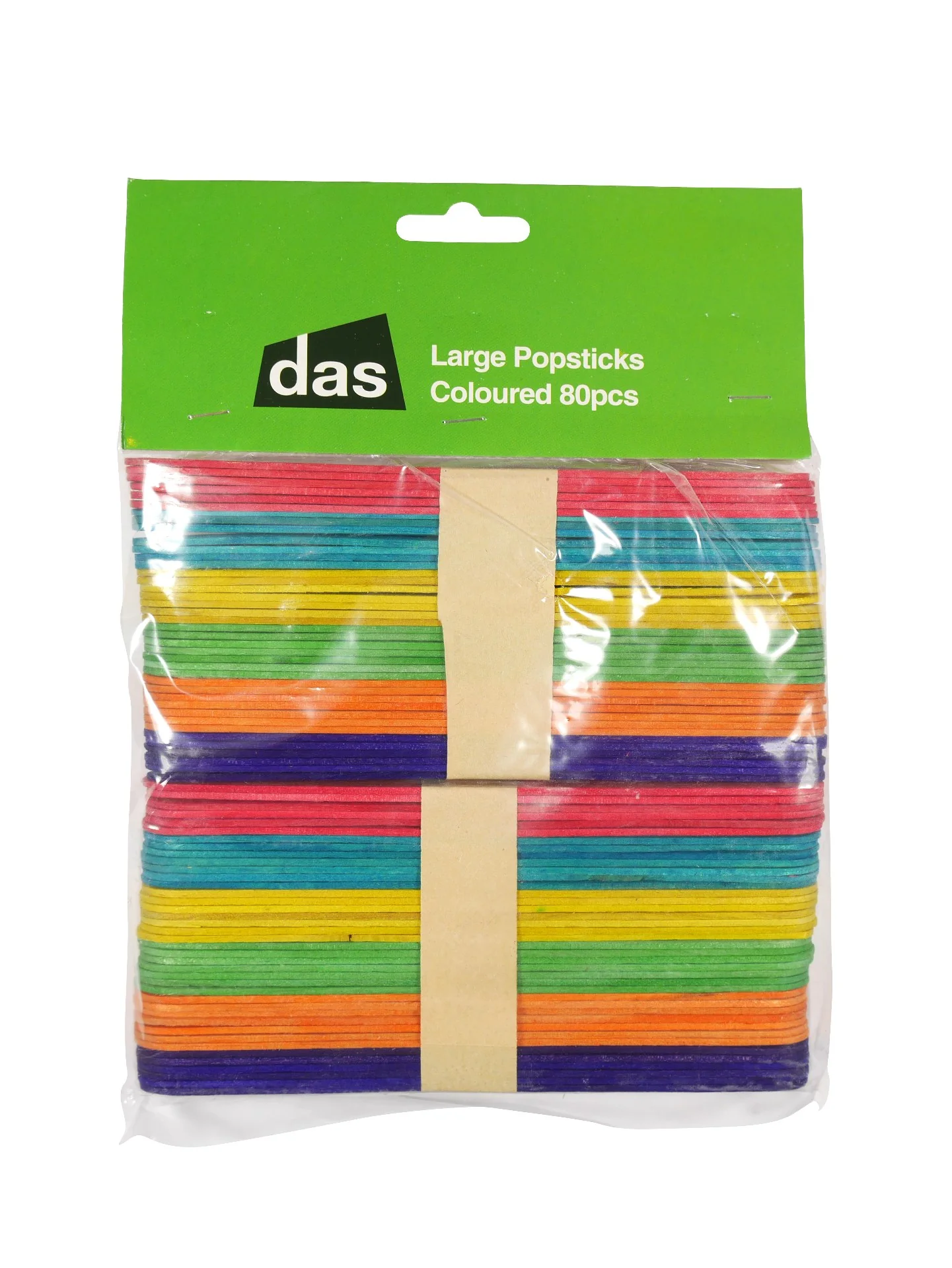 Das Large Popsticks Coloured Pack Of 80 - Nail Gallerys
