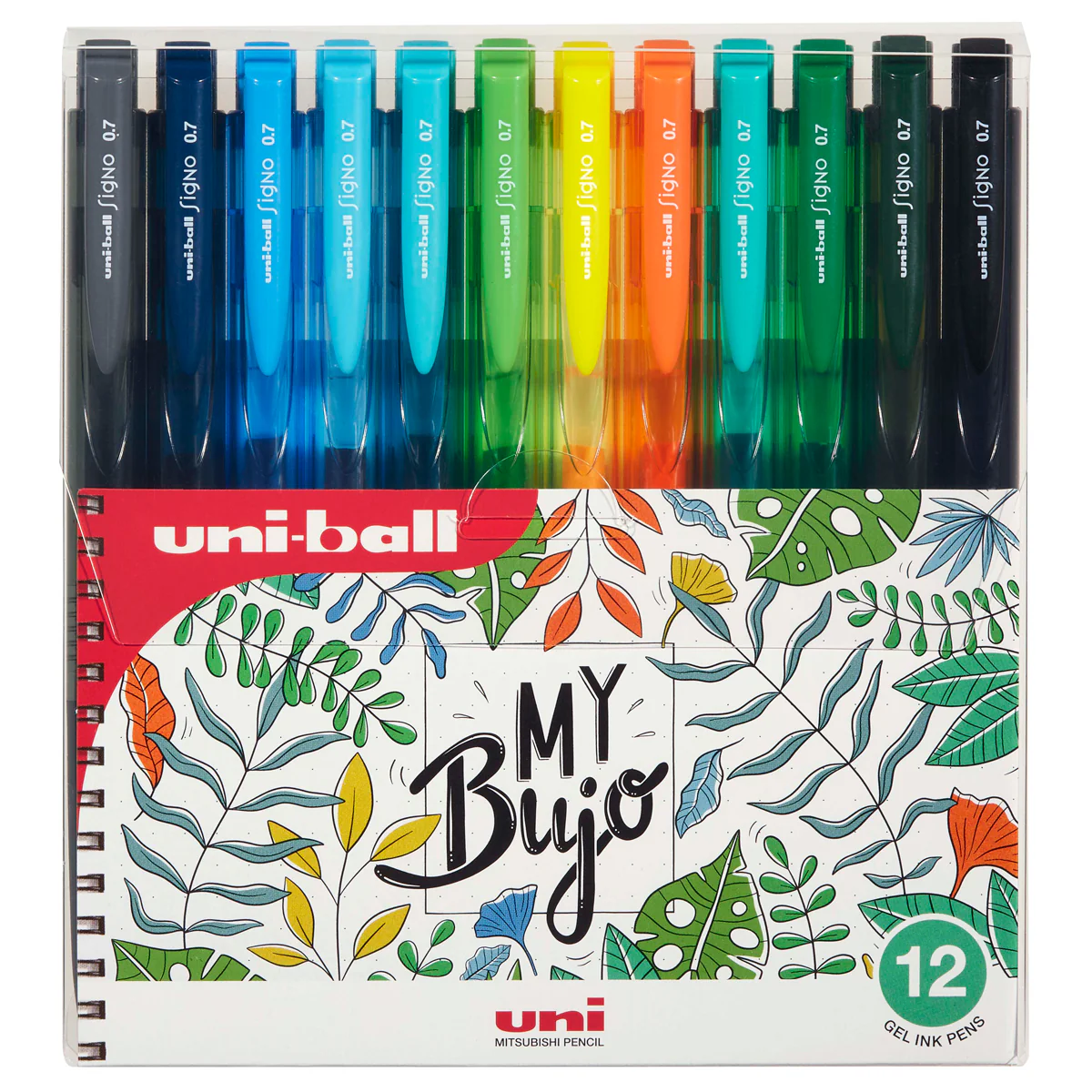 Uni Signo RT1 0.7mm Botanical Retractable Pens Set of 12 - Nail Gallerys