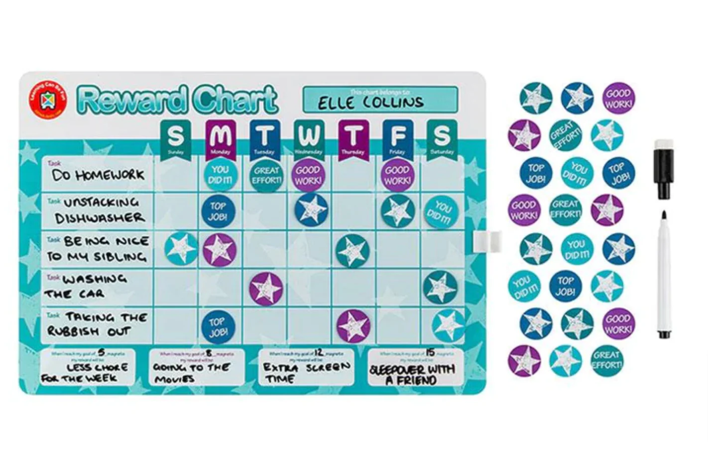 Learning Can Be Fun Big Kids Magnetic Reward Chart - Nail Gallerys