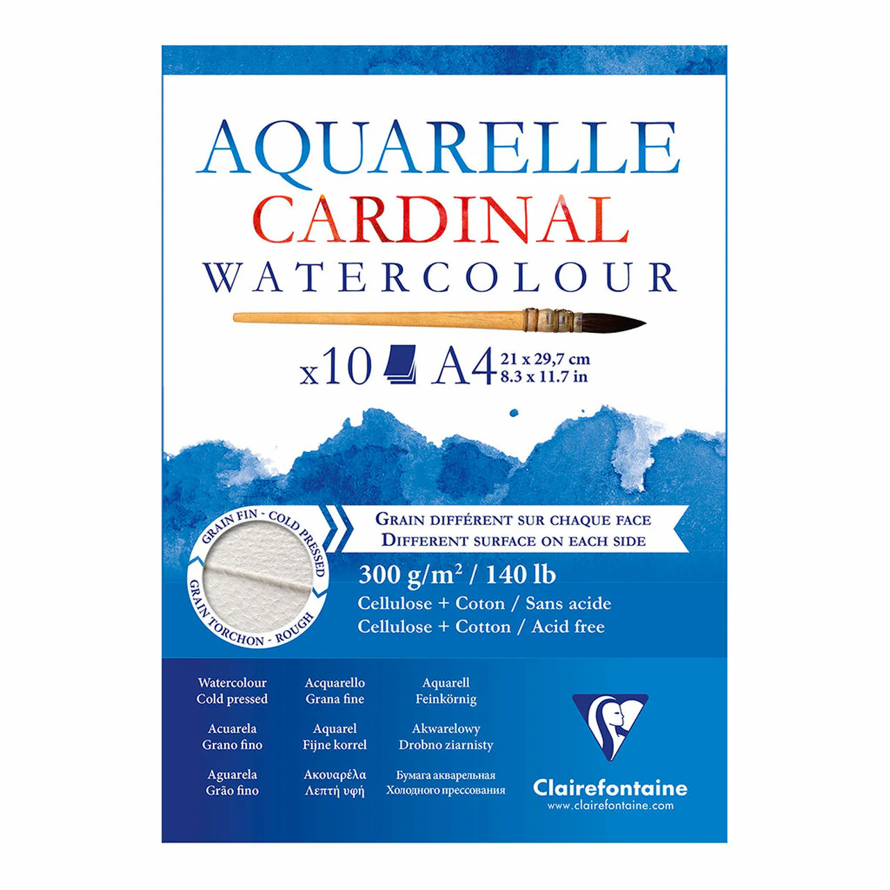 Clairefontaine Cardinal Cold Press Pad 300gsm 10 Sheets - Nail Gallerys