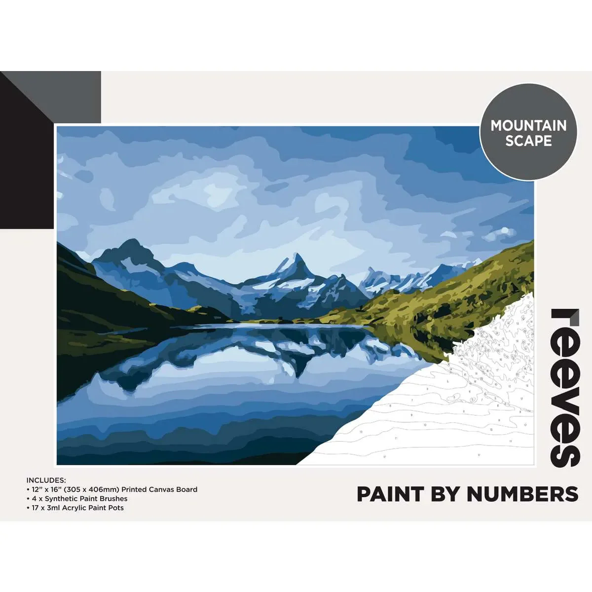 Reeves Paint By Numbers 12x16 Inch Mountain Scape - Nail Gallerys
