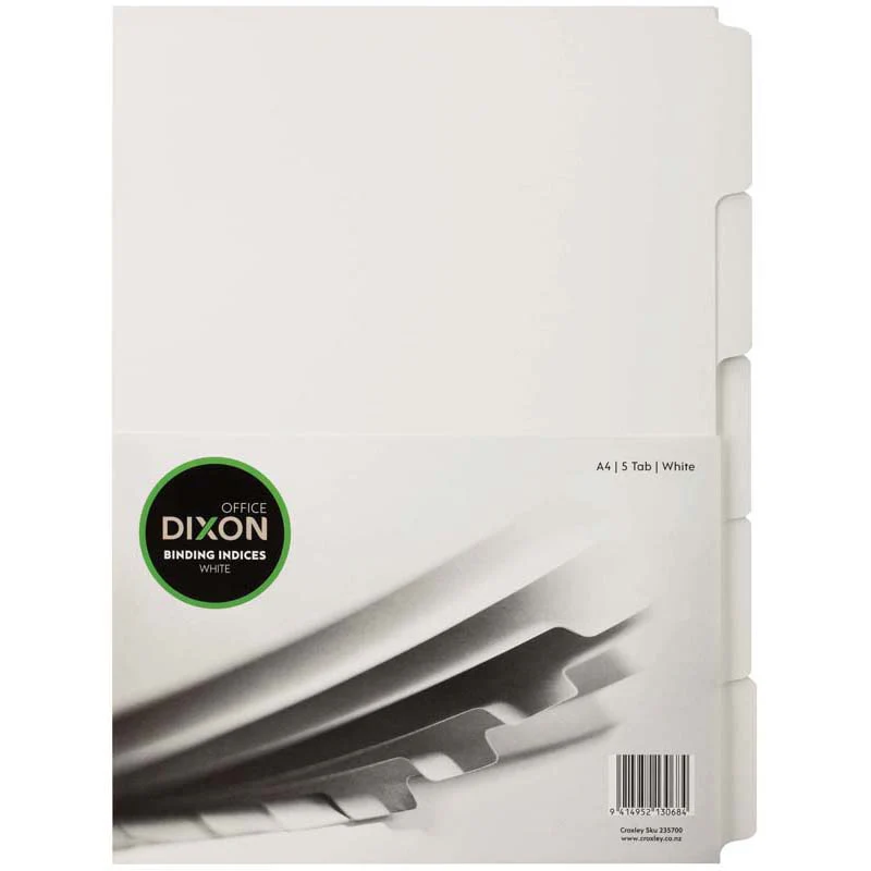 Dixon Binding Indices A4 White - Nail Gallerys