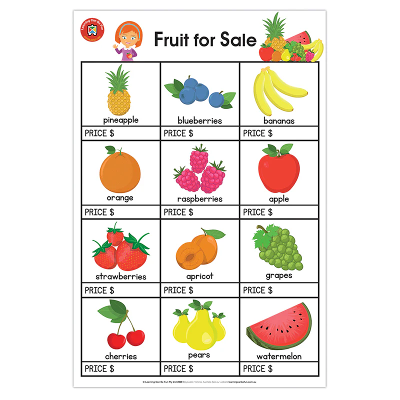 Learning Can Be Fun Fruit For Sale Wall Chart - Nail Gallerys