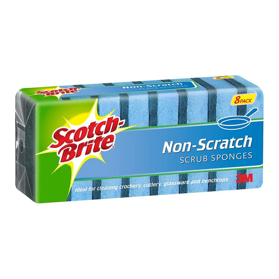 Scotch-brite Non-scratch Scrub Sponge - Pack Of 8 - Nail Gallerys