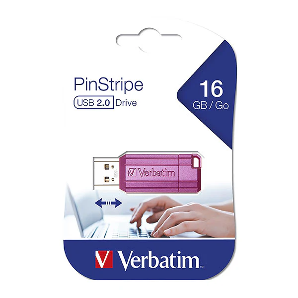 Verbatim Store'n'go Pinstripe Usb Drive 16gb Pink - Nail Gallerys
