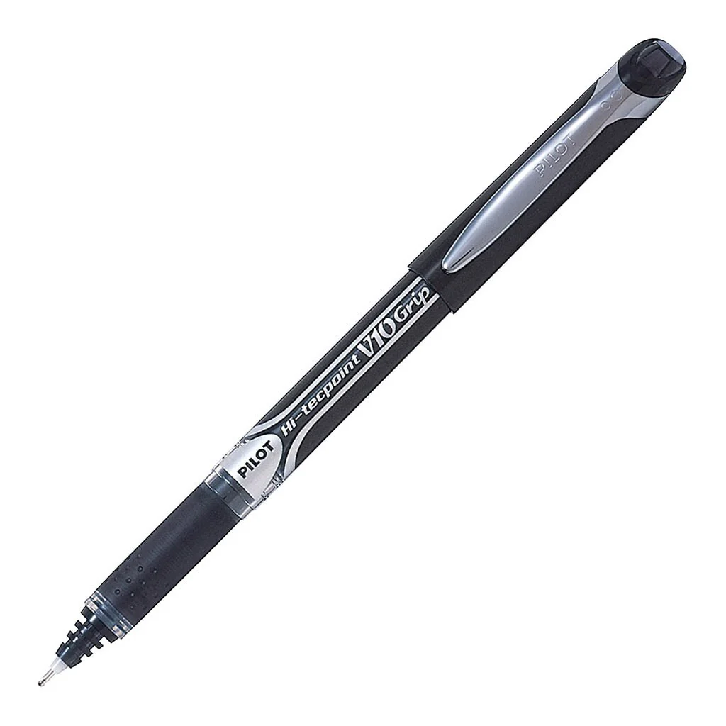 Pilot Hi-Tecpoint V10 Grip Rollerball Broad Pens - Nail Gallerys