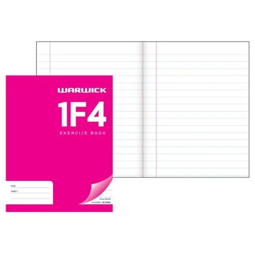 Warwick Exercise Book 1f4 24 Leaf Ruled 12mm 230x180mm - Nail Gallerys