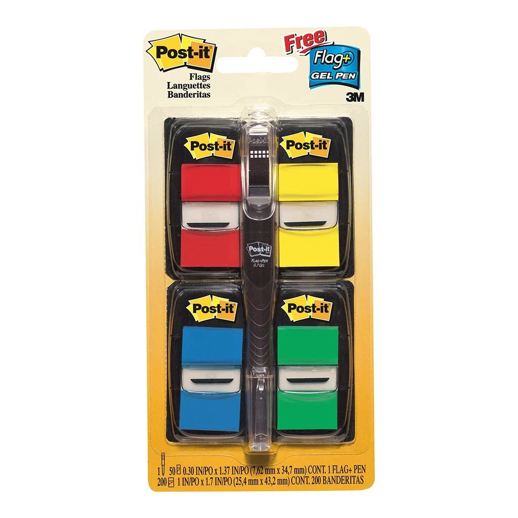 Post-it Flags 680-rybgva 25x43mm Primary Pack of 4 - Nail Gallerys