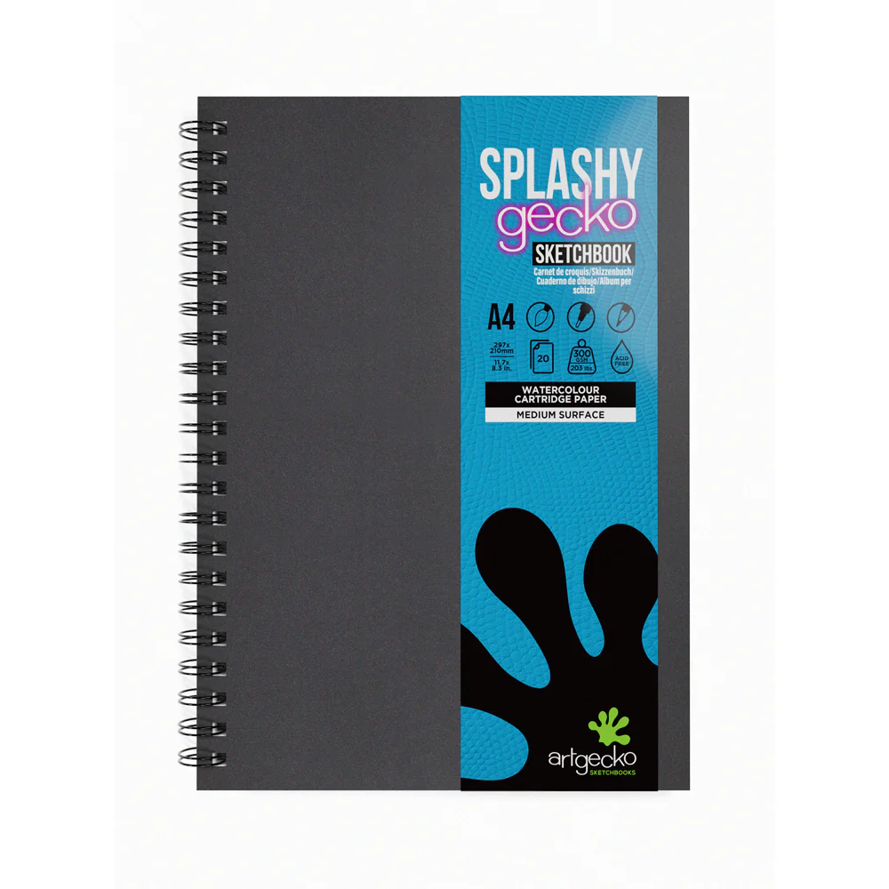 Artgecko Splashy 40 Page 20 Sheet 300gsm White Sketchbooks - Nail Gallerys
