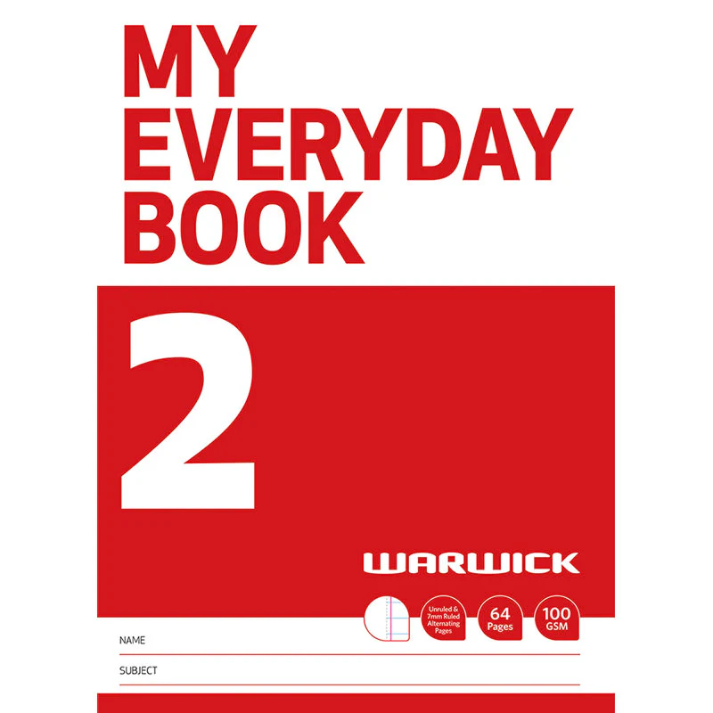 Warwick My Everyday Book 2 Unruled & 7mm Ruled Alternate 64 Page - Nail Gallerys