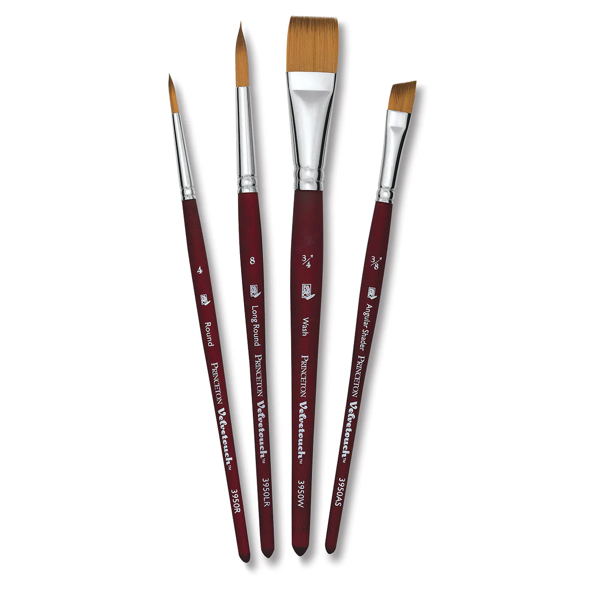 Princeton Velvetouch Synthetic Professional Brushes Set Of 4 - Nail Gallerys