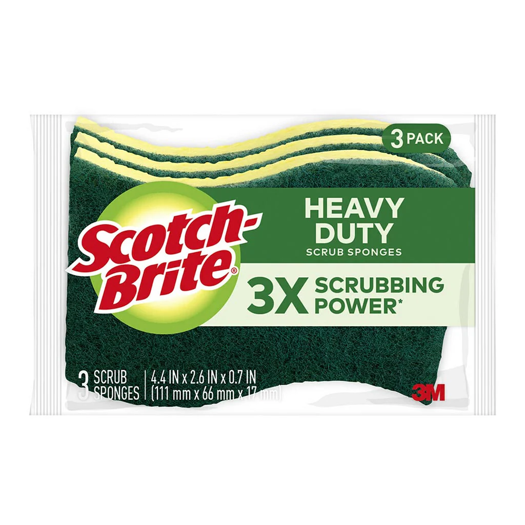 Scotch-Brite Heavy Duty Scrub Sponge Pack of 3 - Nail Gallerys