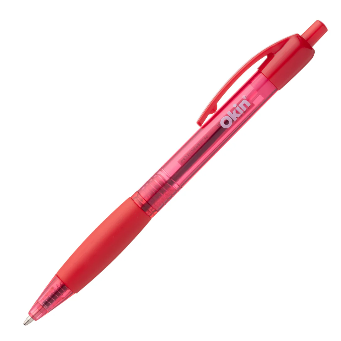 Okin Ballpoint Retractable Pen With Grip Medium - Pack Of 10 - Nail Gallerys