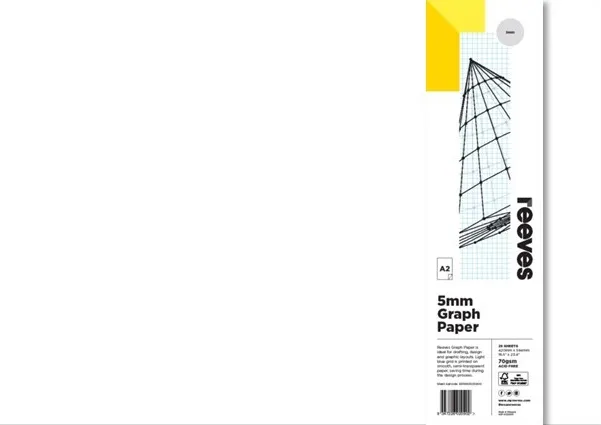 Reeves Graph 2mm 70gsm A2 Paper Pack Of 25 Sheets - Nail Gallerys