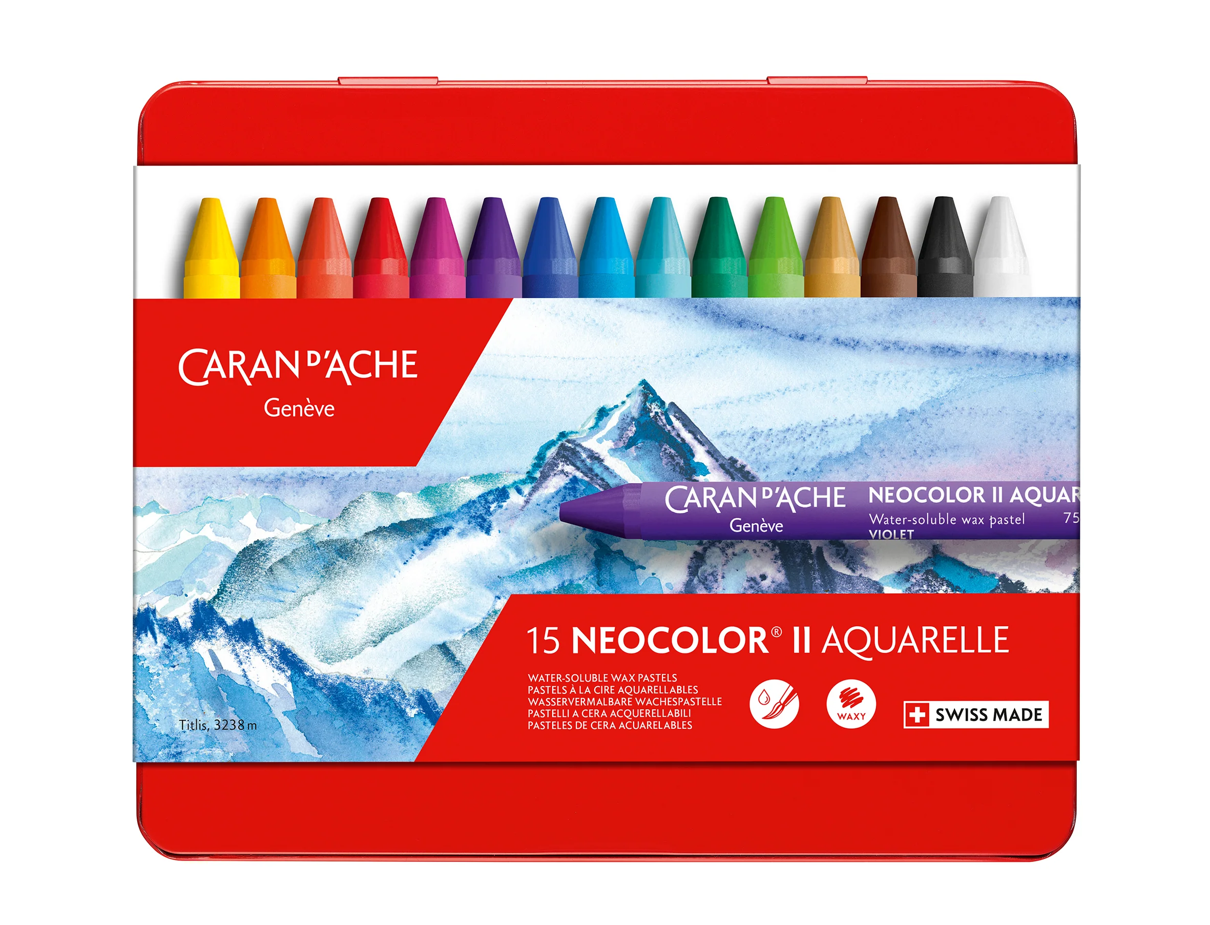 Caran D'ache Neocolor II Aquarelle Crayons Set of 15 - Nail Gallerys