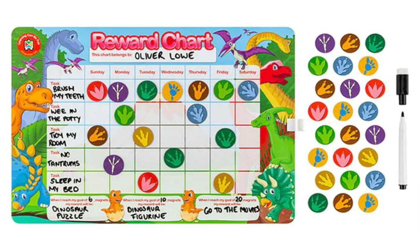 Learning Can Be Fun Dinosaur Magnetic Reward Chart - Nail Gallerys