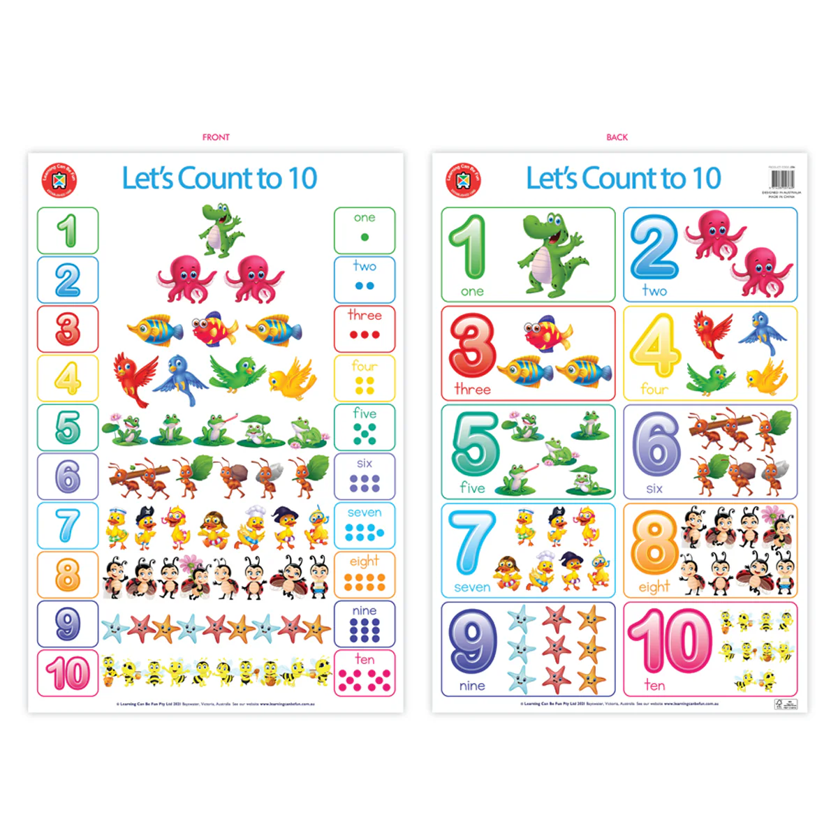 Learning Can Be Fun Lets Count To Ten Wall Chart - Nail Gallerys