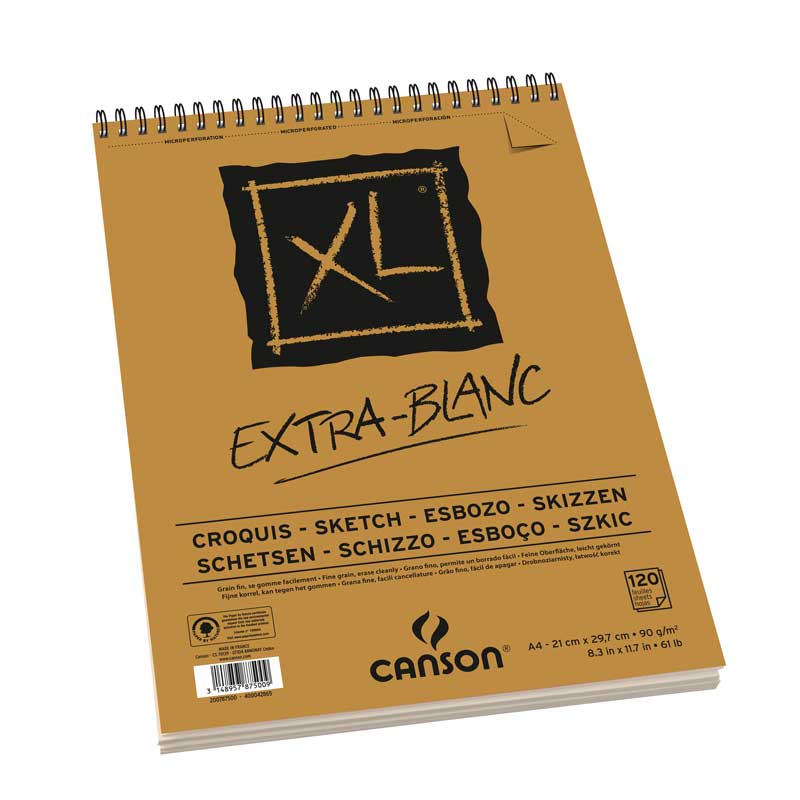 Canson XL Extra White 90gsm 60 Sheet Sketch A5 Pad - Nail Gallerys