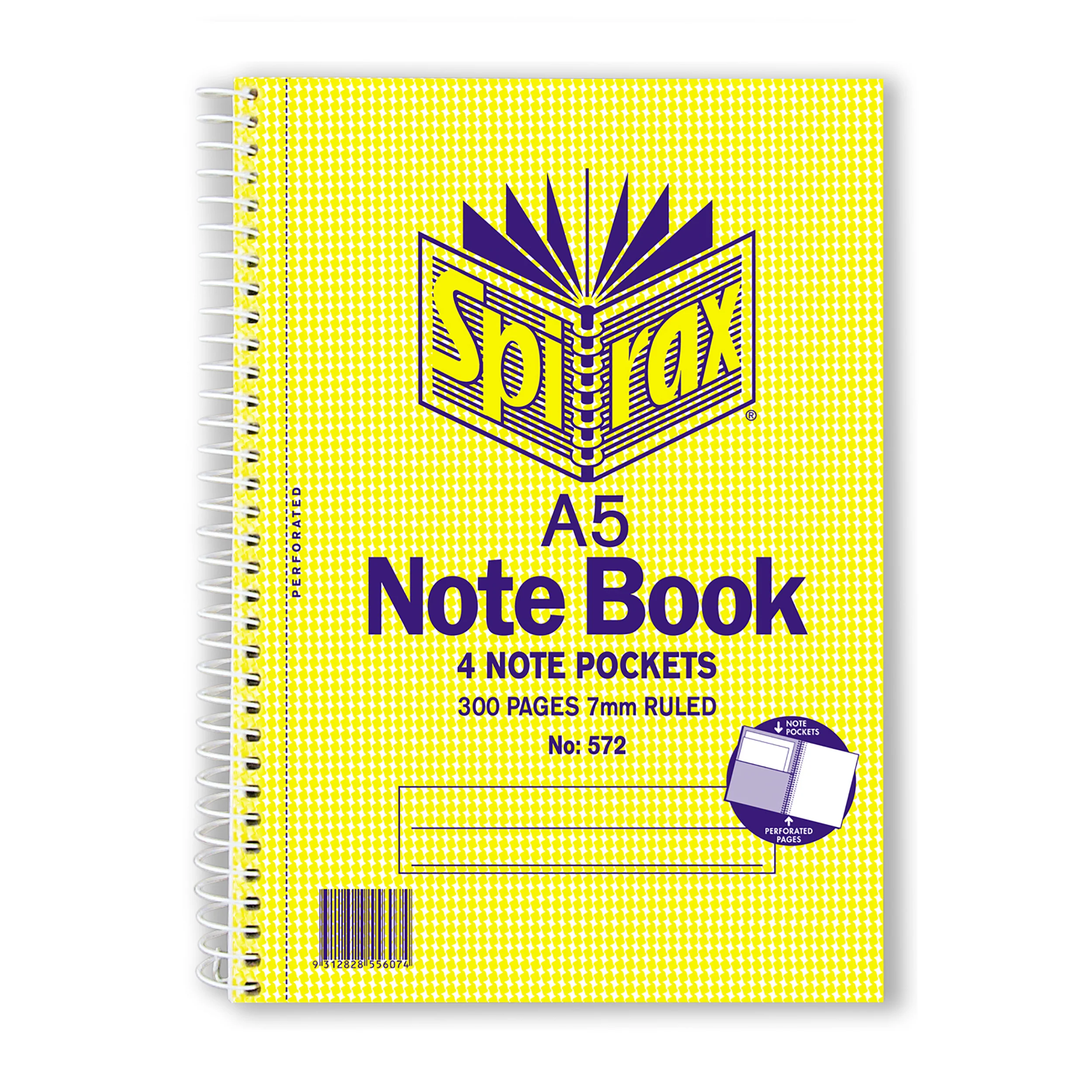 Spirax 572 3 Subject Notebook A5 210x158mm 300 Page - Pack Of 5 - Nail Gallerys