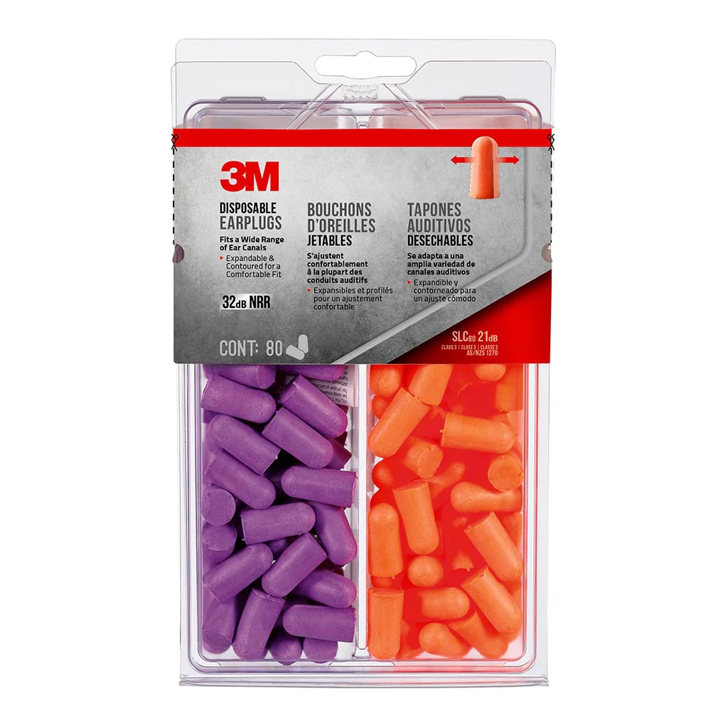 3M Disposable Earplugs Pack of 80 Pairs Assorted - Nail Gallerys