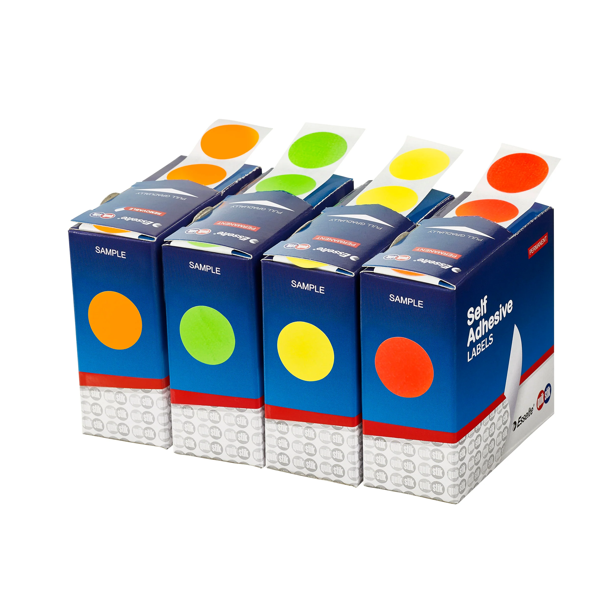 Quikstik Label Dispenser Circle 24mm Fluoro 400 Labels - Nail Gallerys