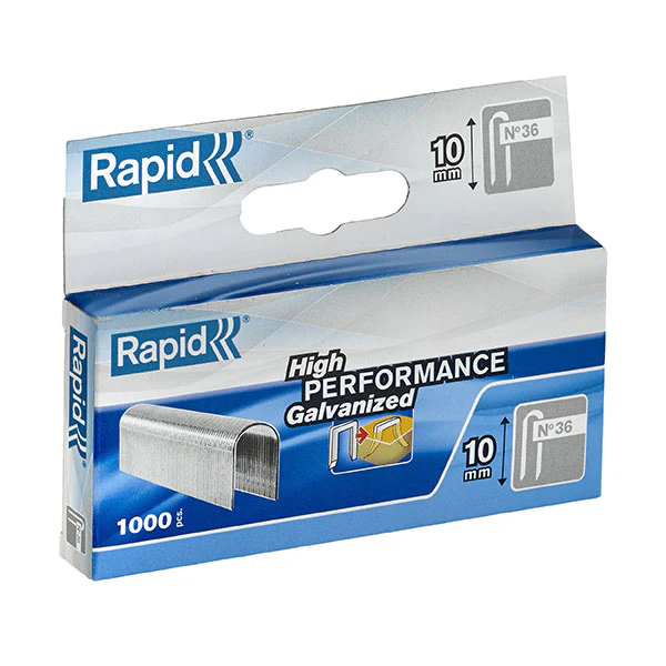 Rapid Staples 36/10 10mm Mini Box Of 1000 - Nail Gallerys