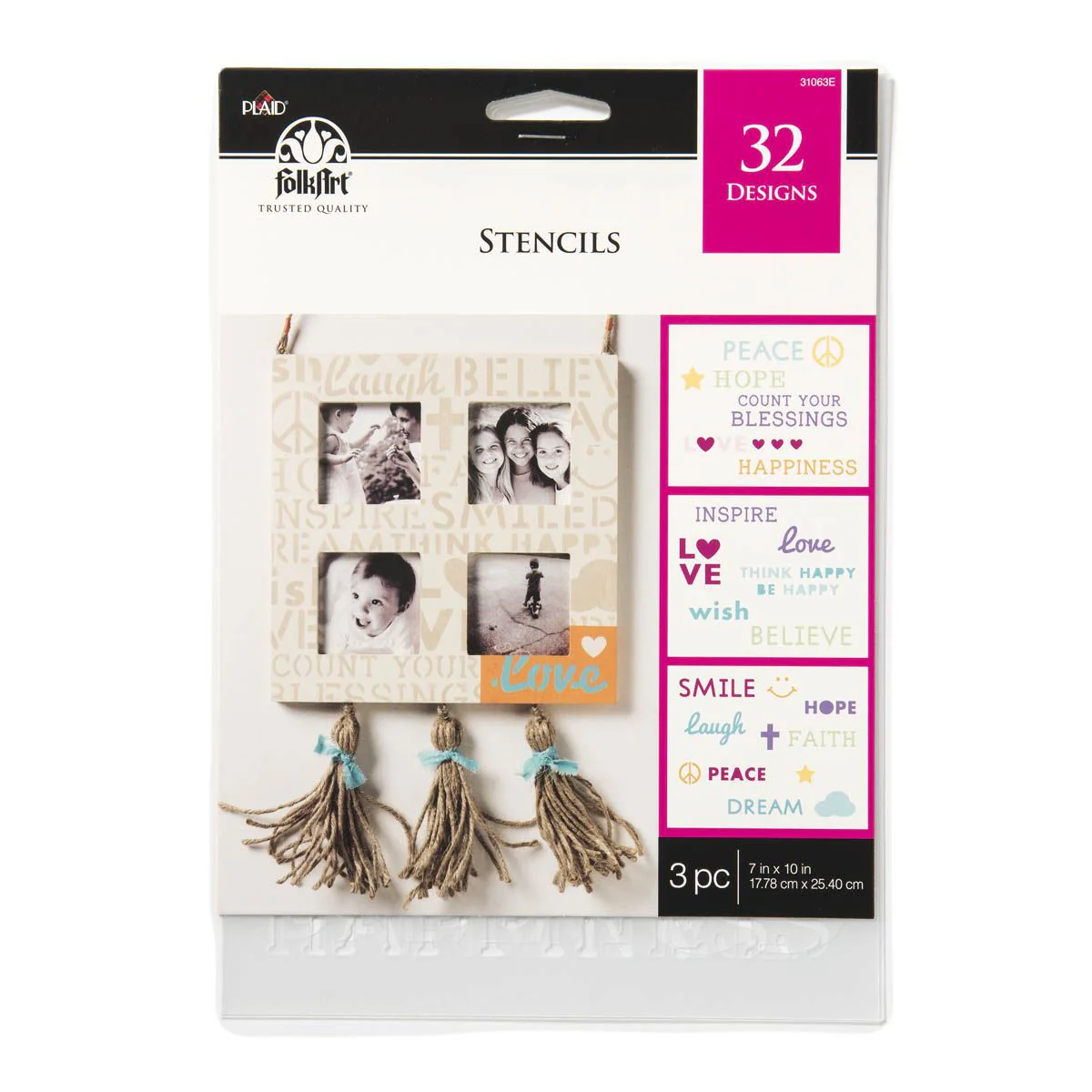 FolkArt Stencil Value Pack 7x10 Inches Inspiration 3 Pieces - Nail Gallerys