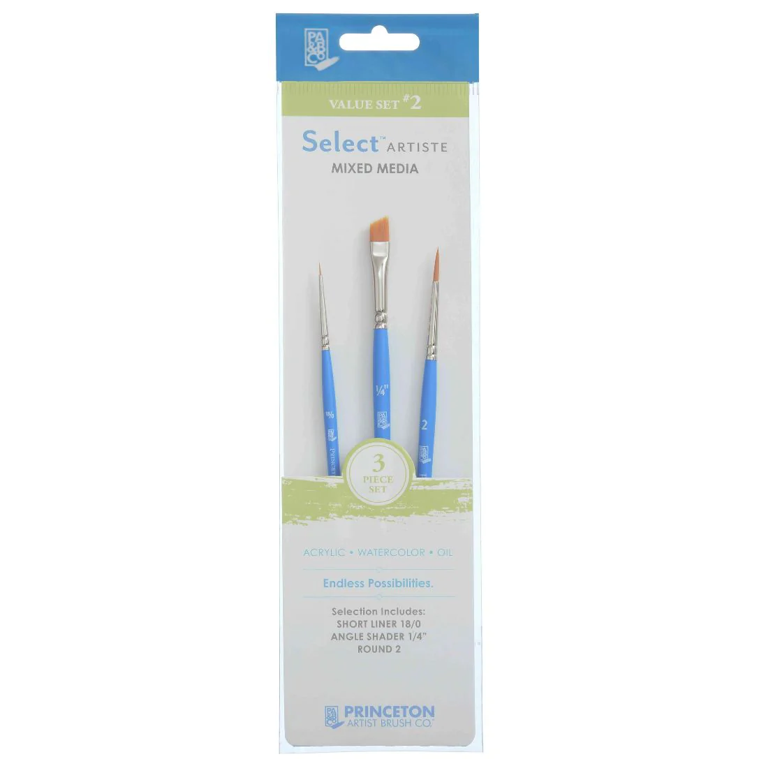 Princeton Select Artiste Brush Set No. 2 - Set of 3 - Nail Gallerys