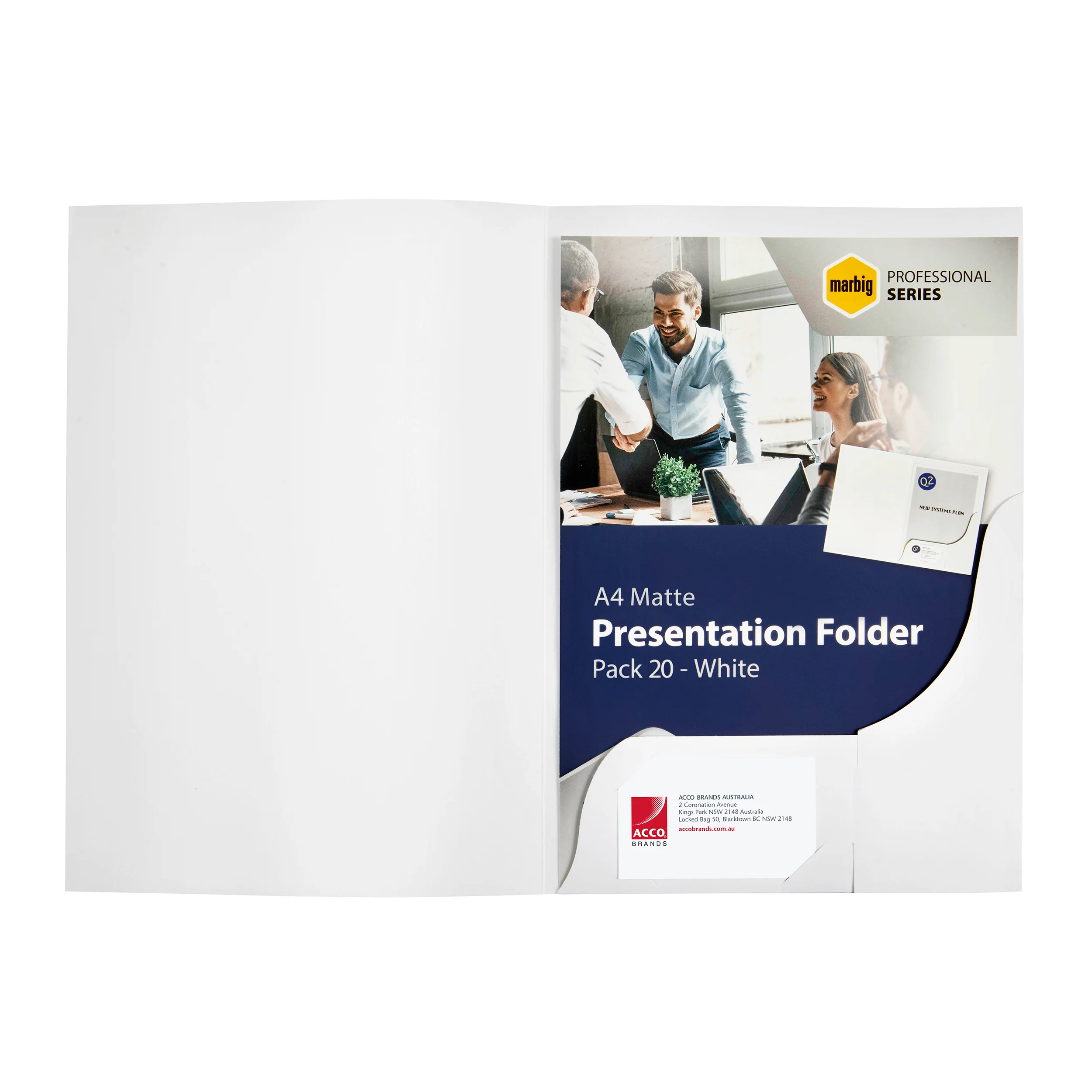 Marbig Professional Presentation Folders A4 Matte Pack Of 20 - Nail Gallerys