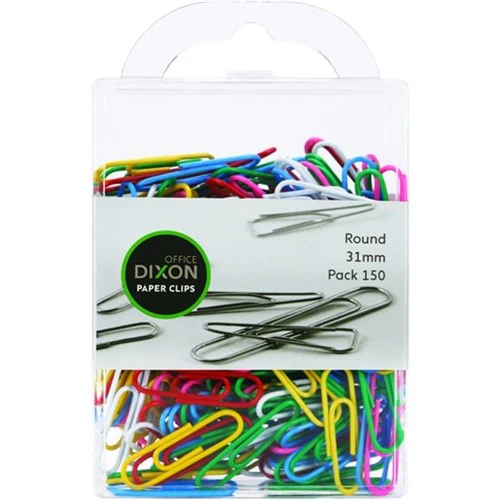 Dixon Paper Clips Size 31mm Round Coloured Pack Of 150 - Nail Gallerys