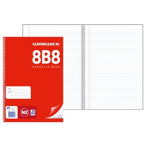 Warwick Exercise Book 8b8 50 Leaf A4 Spiral Ruled 7mm - Nail Gallerys