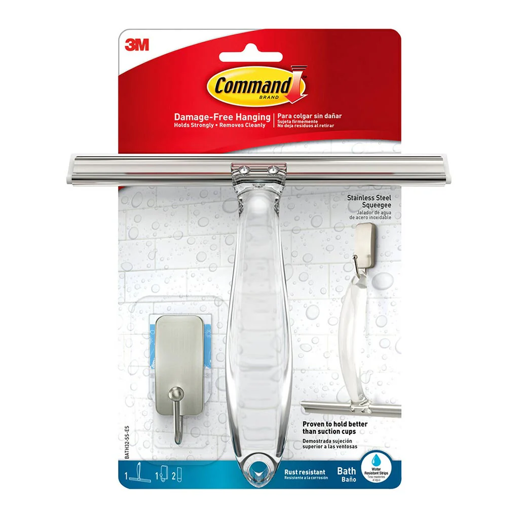 Command Metal Bath Hook and Squeegee - Nail Gallerys