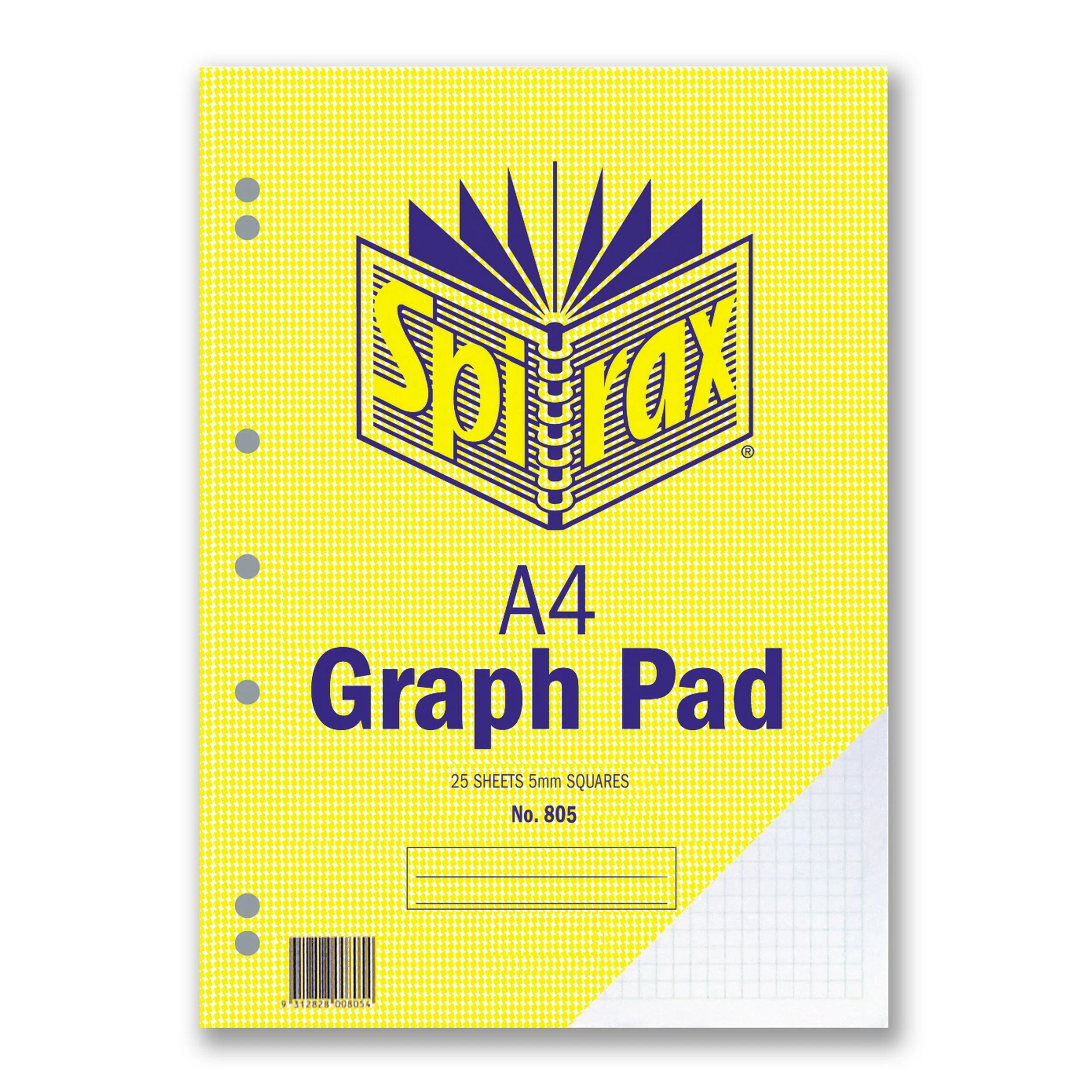 Spirax 805 Graph Pad 5mm A4 25 Leaf - Pack Of 10 - Nail Gallerys
