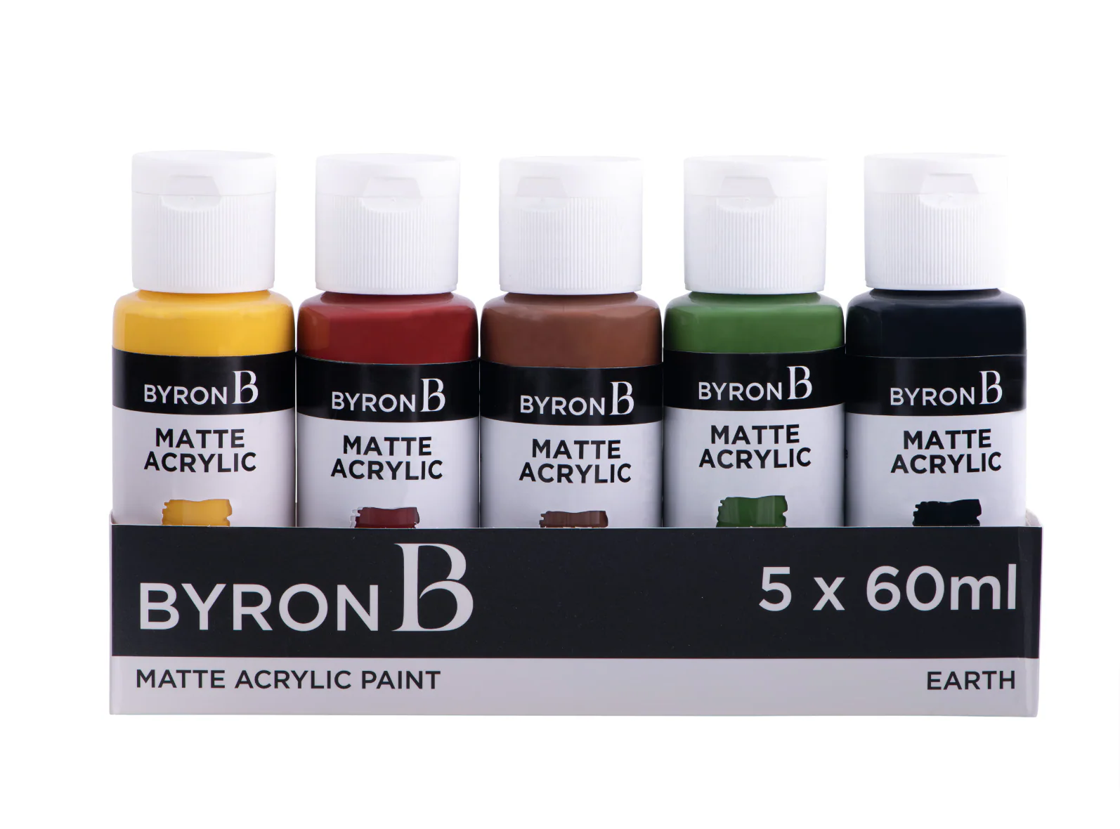 Jasart Byron Matte Acrylic 59ml Paints Set of 5 Earth Colours - Nail Gallerys
