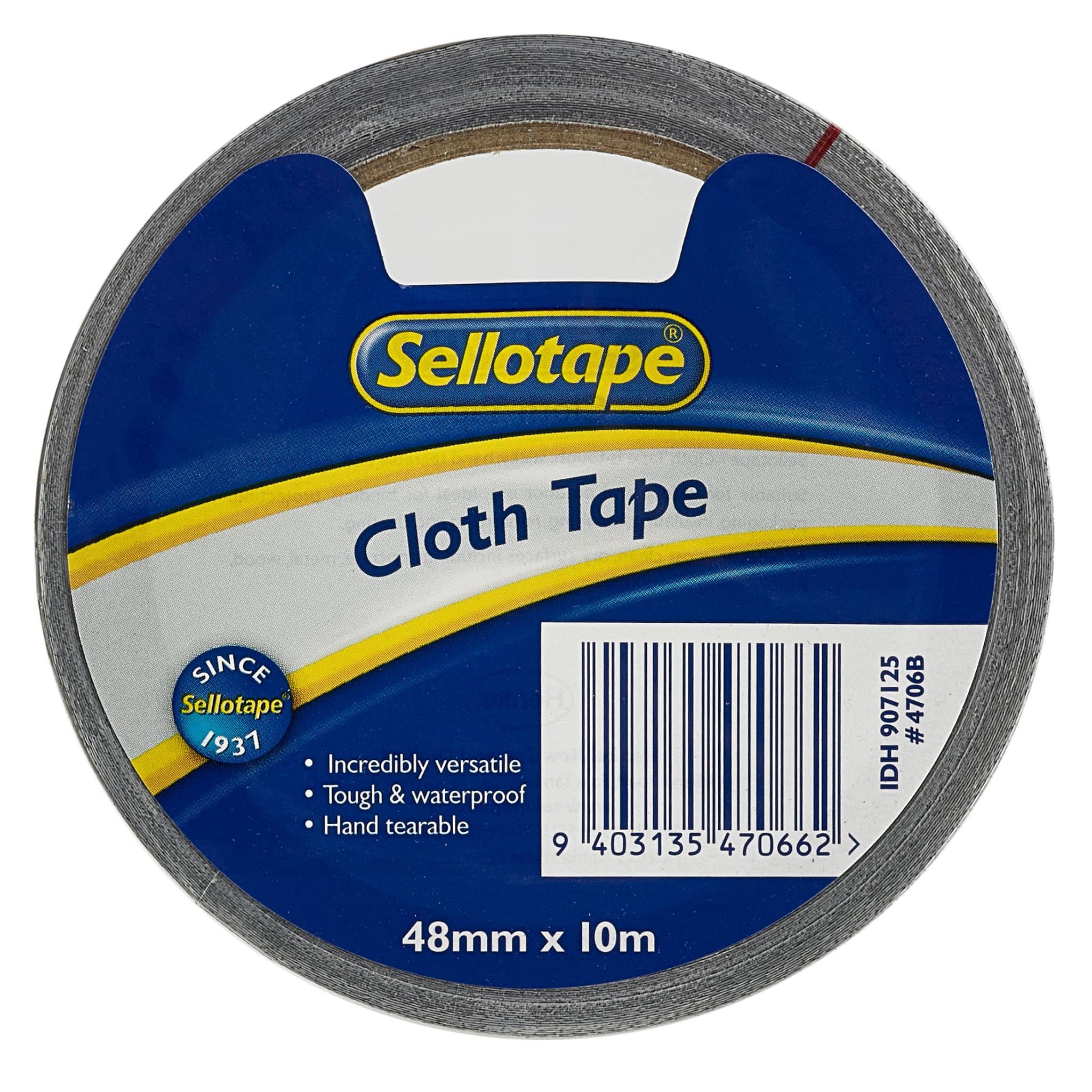 Sellotape 4706B Cloth Black 48mmx10m - Nail Gallerys