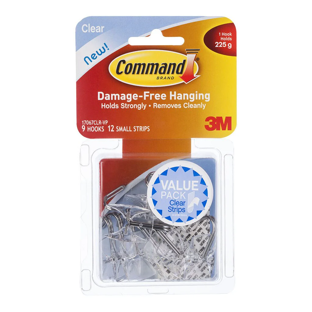 Command Hook 17067clr-vp Small Clear Wire Utensil Value Pack Of 9 - Nail Gallerys